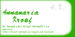 annamaria kropf business card